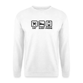 eating sleeping phone - Unisex Sweatshirt - white - Front