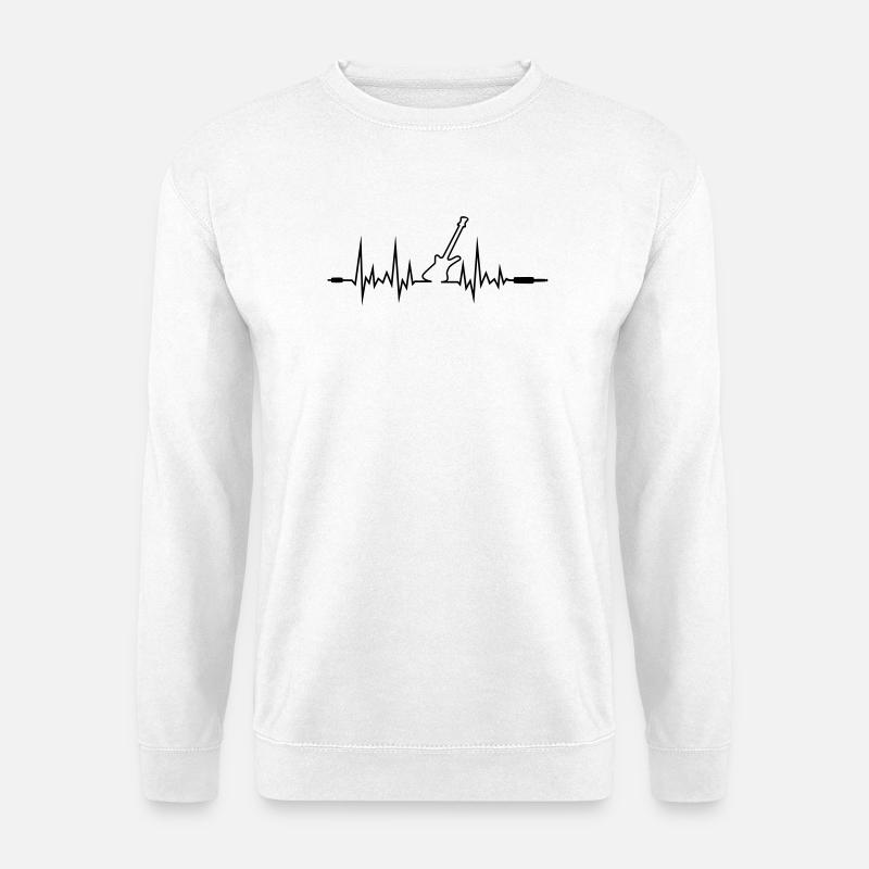 Wave Gitarre mit Klinkenstecker-Enden - Unisex Pullover - Weiß