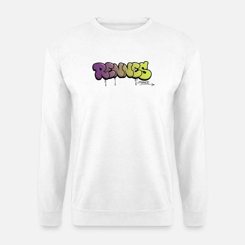 Rennes Graffiti Schriftzug mit Farbverlauf - Unisex Pullover - Weiß