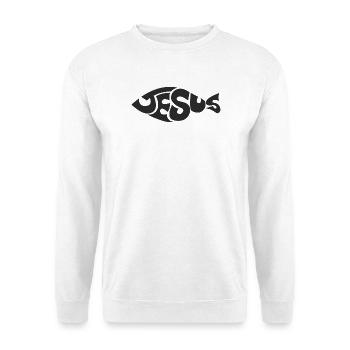 Jesus Schriftzug Logo Shirt - Unisex Pullover - Weiß - Vorne