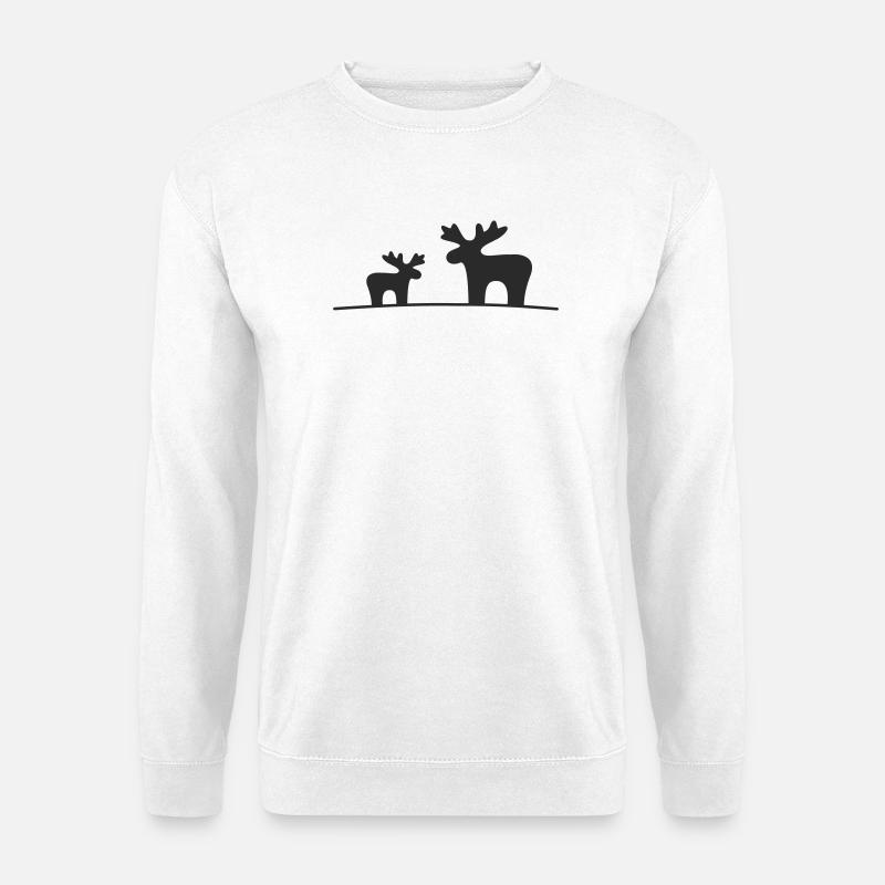 Elch Silhouette Wald - Unisex Pullover - Weiß