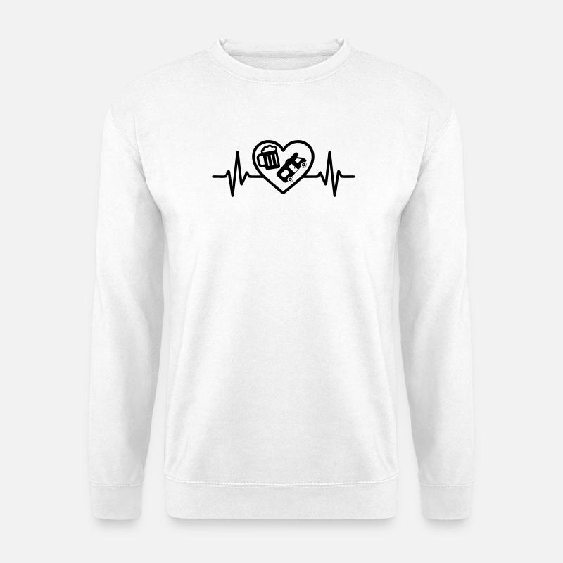 Heart Beer Motorhome Humor - Unisex Sweatshirt - white