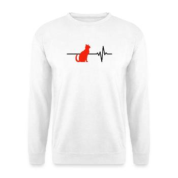 Cats are my life, heartbeat, catlover - Unisex Sweatshirt - white - Front