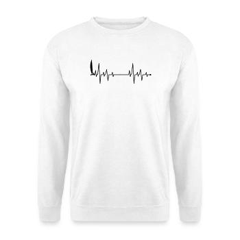 Segelboot Herzschlag - Unisex Pullover - Weiß - Vorne