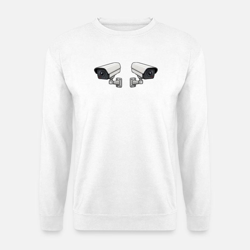 Doppelkamera Überwachungskunst - Unisex Pullover - Weiß