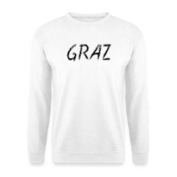 Graz Brush Street Art Noir - Sweat-shirt Unisexe - blanc - Devant
