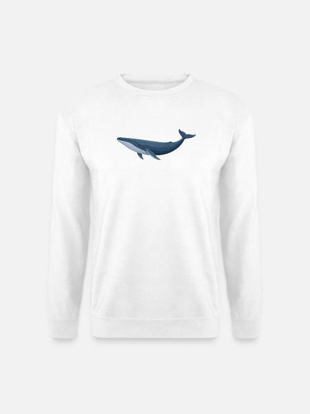 Blauwal Wal - Unisex Pullover - Weiß
