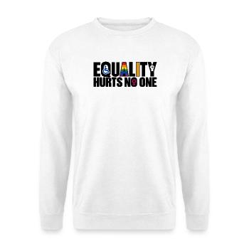 Equality Hurts No One – Gleichberechtigung - Unisex Pullover - Weiß - Vorne - Alina (178cm) & Michal (187cm)