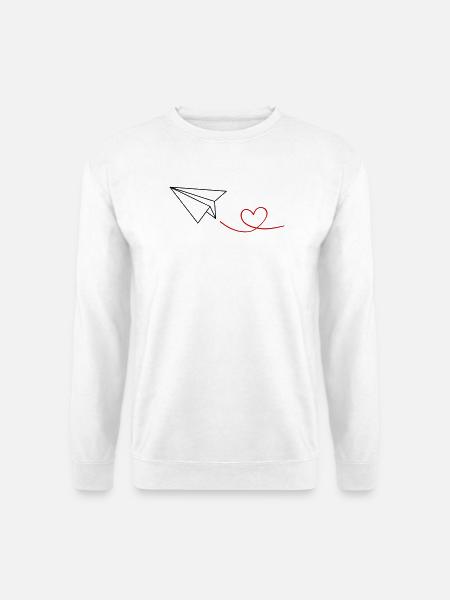 Papierflieger Love - Unisex Pullover - Weiß