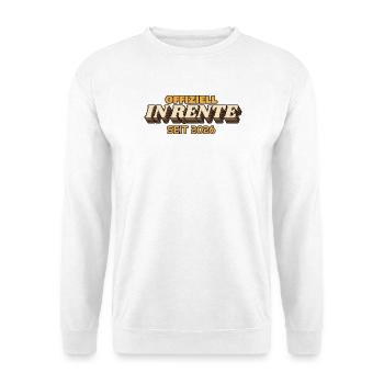 Offiziell in Rente seit 2026 - Retro - Unisex Pullover - Weiß - Vorne - Alina (178cm) & Michal (187cm)