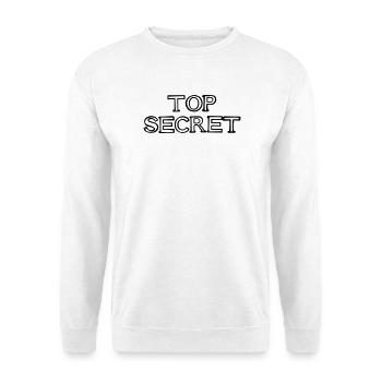 TOP SECRET Schriftzug handgezeichnet - Unisex Pullover - Weiß - Vorne - Alina (178cm) & Michal (187cm)