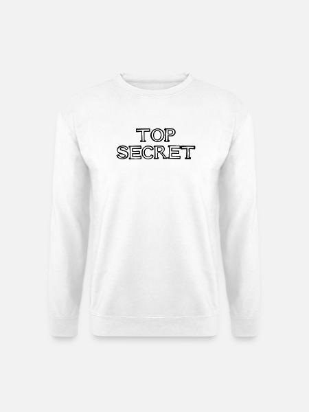 TOP SECRET Schriftzug handgezeichnet - Unisex Pullover - Weiß