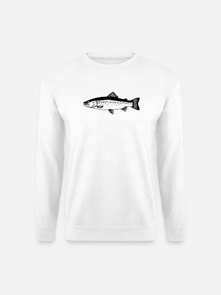 Forellen Angler Geschenk Idee Fliegenfischen - Unisex Pullover - Weiß