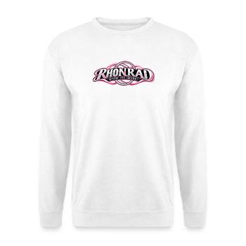 Rhönrai Sportlogo: Leidenschaft & Kraft - Unisex Pullover - Weiß - Vorne - Alina (178cm) & Michal (187cm)