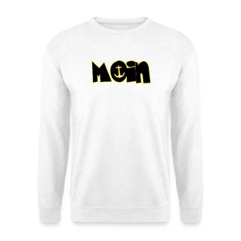 Moin Anker Motiv - Unisex Pullover - Weiß - Vorne - Alina (178cm) & Michal (187cm)