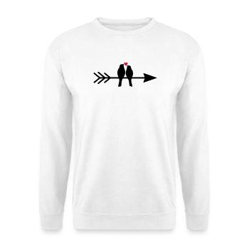 Bird Birds Heart Couple on Arrow Gift Love - Unisex Sweatshirt - white - Front