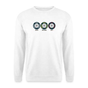Pneus Formule voiture course - Sweat-shirt Unisexe - blanc - Devant