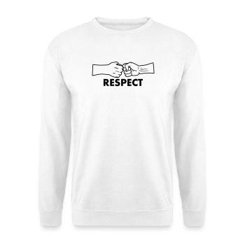 Respect two fists with text 'RESPECT' - Unisex Sweatshirt - white - Front