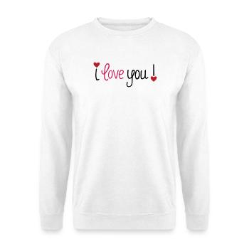 Valentinstag I Love You Hearts - Unisex Pullover - Weiß - Vorne