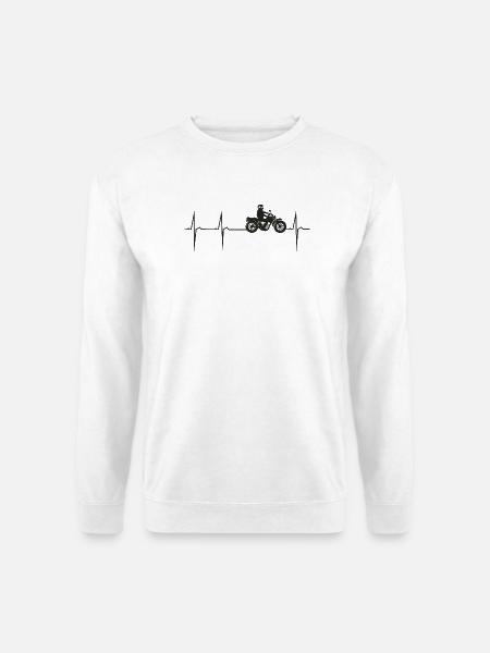mein herz schlägt für motorrad - Unisex Pullover - Weiß