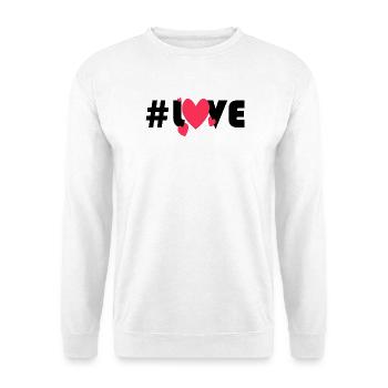 Rote Herzen auf schwarzem Hintergrund - Unisex Pullover - Weiß - Vorne