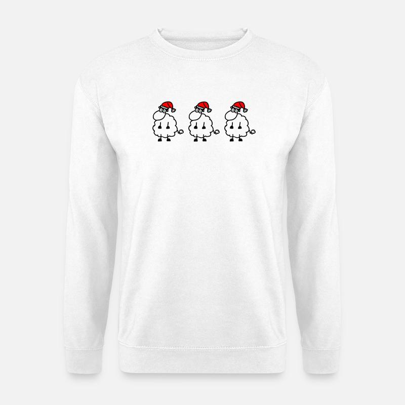 Schafe Weihnachten - Unisex Pullover - Weiß