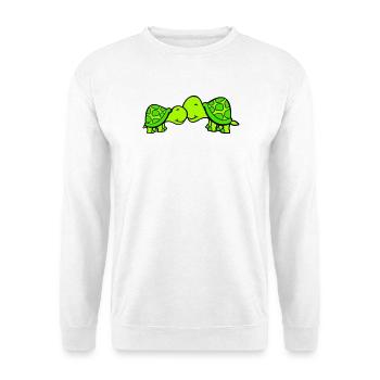 2 tortues se câlinant, un doux couple qui s'embrasse, une équipe amoureuse - Sweat-shirt Unisexe - blanc - Devant
