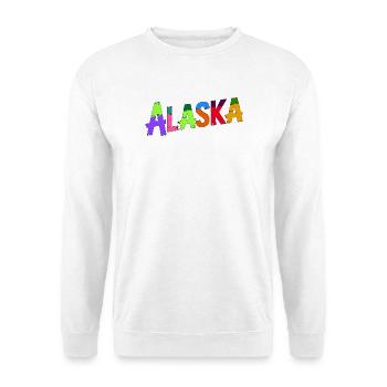 Conception typographique artistique vibrante de l’Alaska - Sweat-shirt Unisexe - blanc - Devant