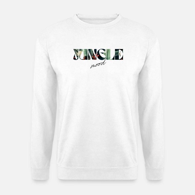 Jungle Mood Tropischer Schriftzug - Unisex Pullover - Weiß