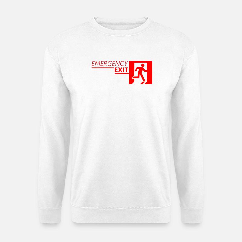 Emergency EXIT Classic Red - Unisex Sweatshirt - white