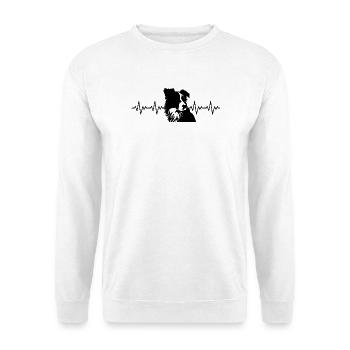 Battement de cœur ECG Border Collie - Sweat-shirt Unisexe - blanc - Devant