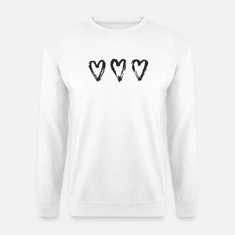 3 Herzen - Unisex Pullover - Weiß