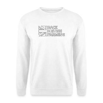 Back British Farming Logo - Sweat-shirt Unisexe - blanc - Devant
