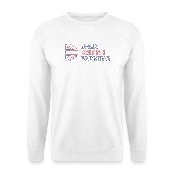 Back British Farming Emblem - Unisex Sweatshirt - white - Front