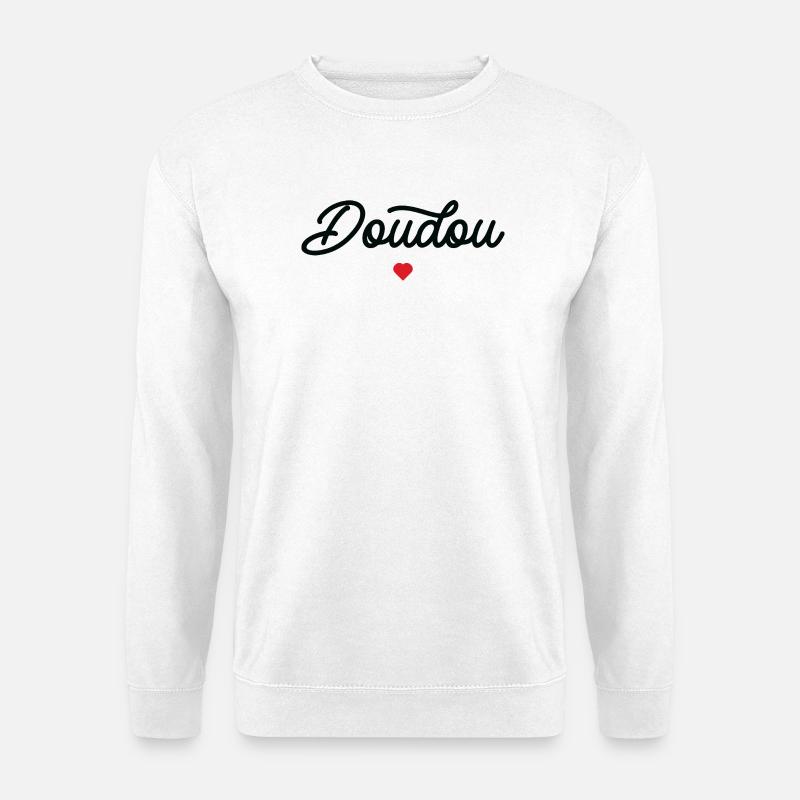 Doudou Coeur Script Noir - Sweat-shirt Unisexe - blanc