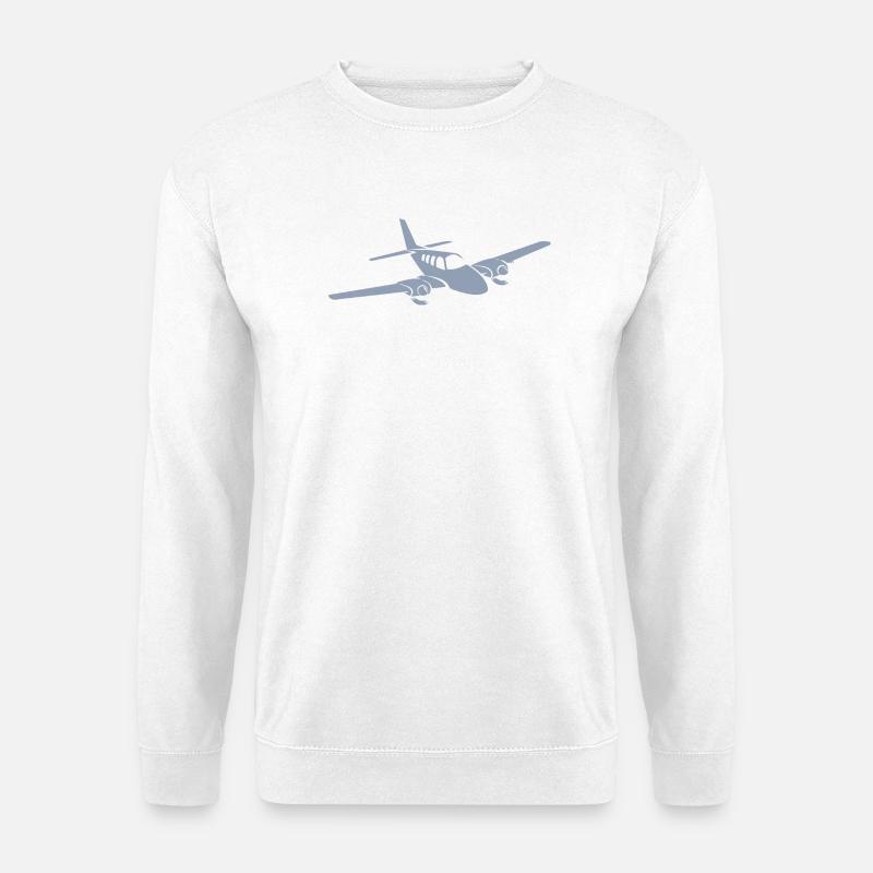Minimalist propeller plane silhouette - Unisex Sweatshirt - white