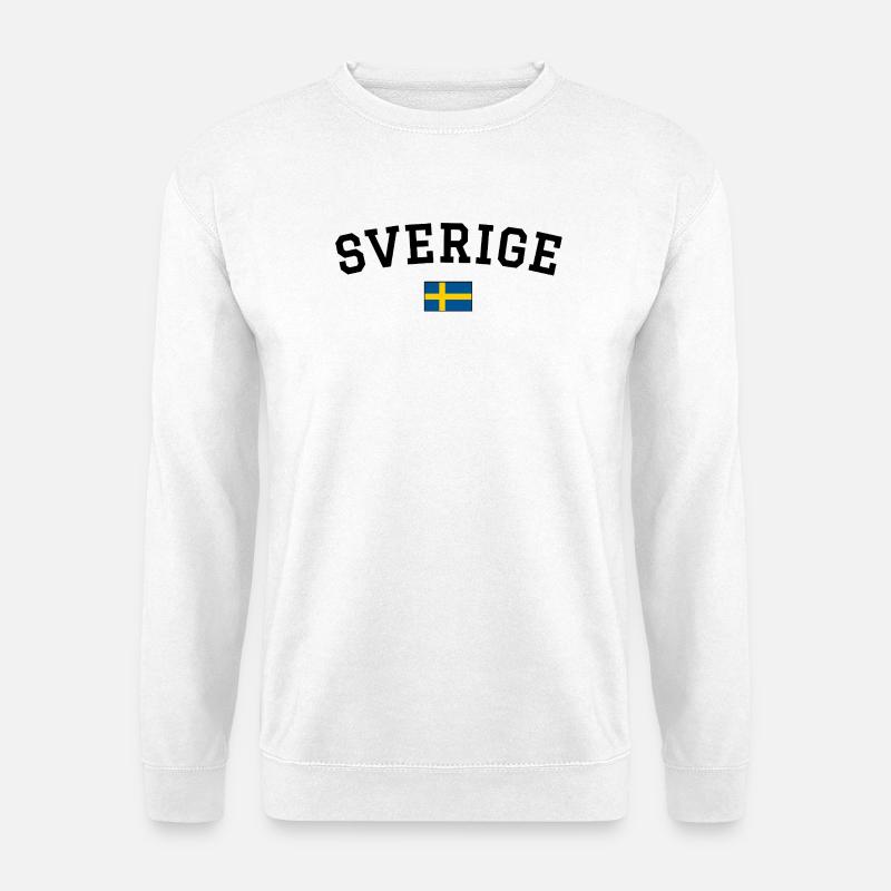 Schweden Flagge  Design Schwarz - Unisex Pullover - Weiß