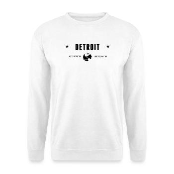 Detroit, Michigan, coordonnées de la planète Terre - Sweat-shirt Unisexe - blanc - Devant