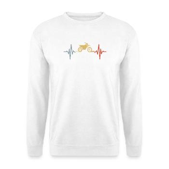 Motocross Pulsschlag - Unisex Pullover - Weiß - Vorne - Alina (178cm) & Michal (187cm)