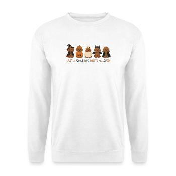 Pudel-Halloween-Crew - Unisex Pullover - Weiß - Vorne - Alina (178cm) & Michal (187cm)