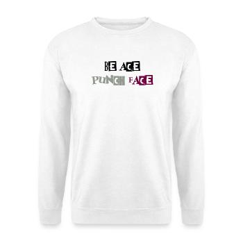 Sei Ace Punchface - Unisex Pullover - Weiß - Vorne - Alina (178cm) & Michal (187cm)