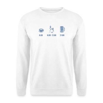 Fechter Geschenkideen Bier Kaffee - Unisex Pullover - Weiß - Vorne - Alina (178cm) & Michal (187cm)