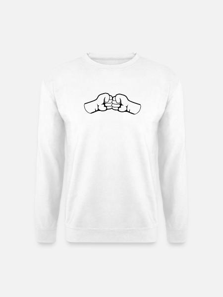 2 Bro Knytnæve knyttede næver venner hold hilsen - Unisex sweater - hvid