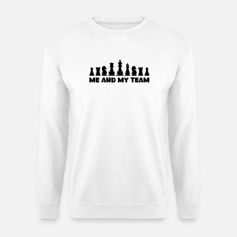 Schach coole Sprüche Team Schachfiguren Logo - Unisex Pullover - Weiß