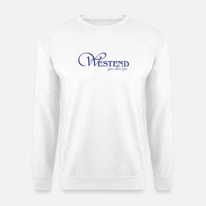 Westend Blau Logo Klarheit Vertrauen - Unisex Pullover - Weiß