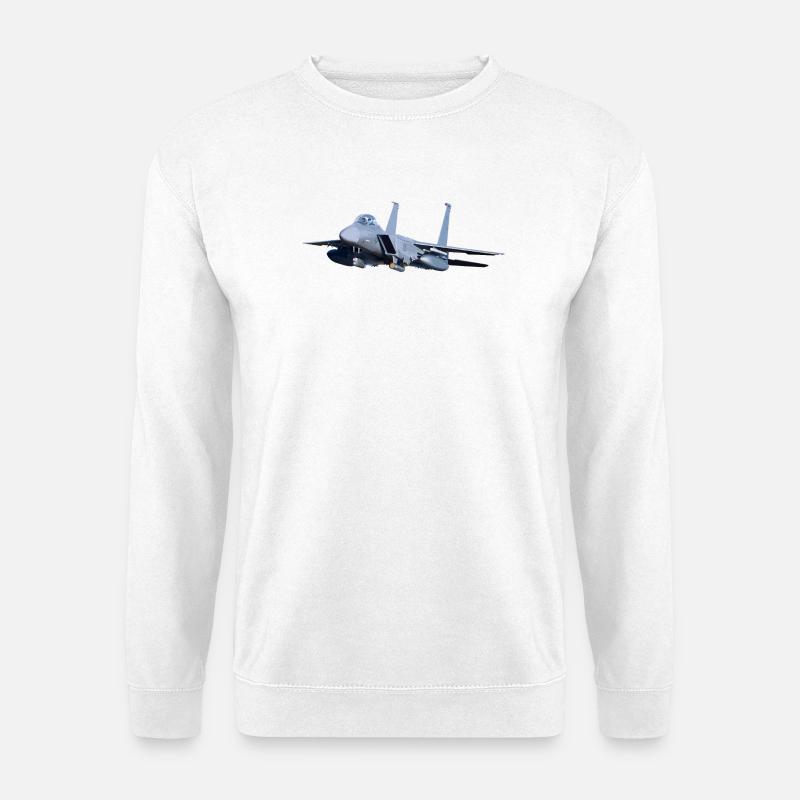 F-15 Kampfjet Illustration - Unisex Pullover - Weiß