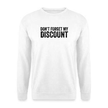 N’oubliez pas ma réduction pour les hommes plus âgés - Sweat-shirt Unisexe - blanc - Devant