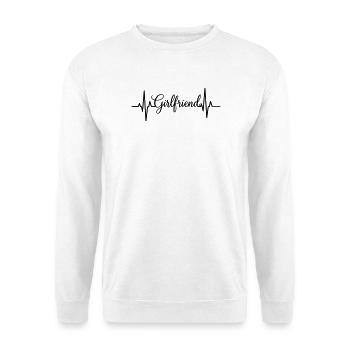 Girlfriend Heartbeat – Romantic Love Lineart - Unisex Sweatshirt - white - Front