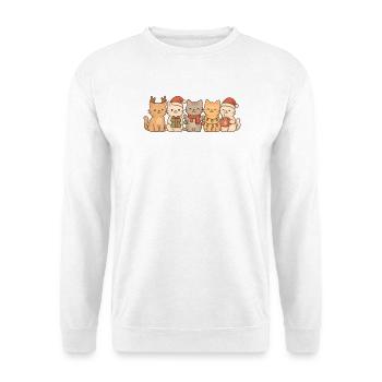 Katzen, Kinder, Jungen, Mädchen, Weihnachten - Unisex Pullover - Weiß - Vorne
