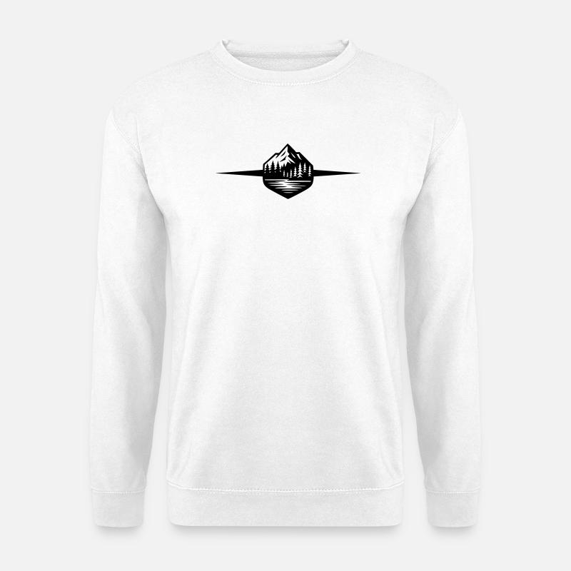 Berge Symbol Linie - Unisex Pullover - Weiß